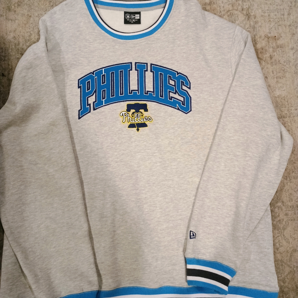 Gray and Blue Phillies Men's Sweatshirt